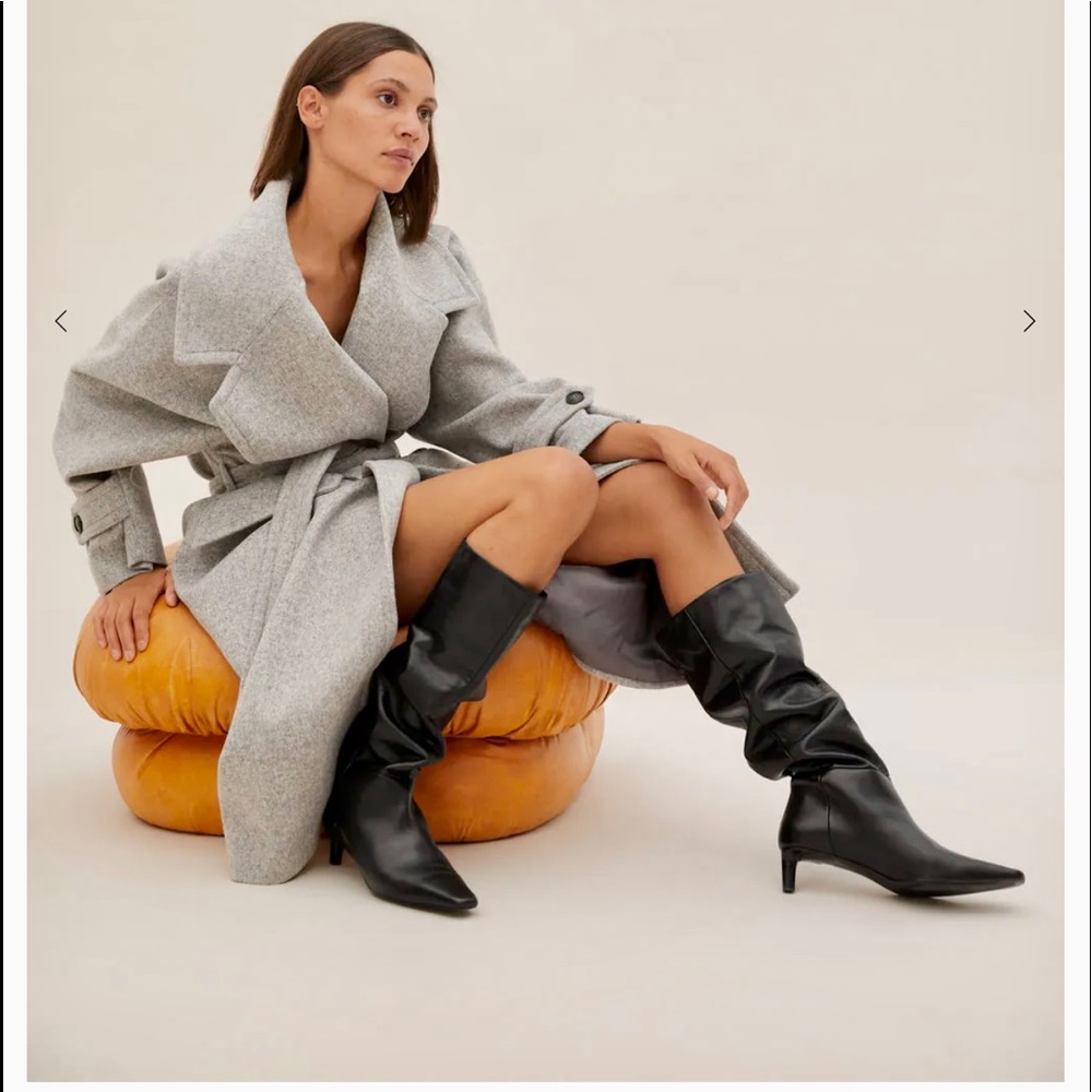 Mango leather boots with tall leg Size 8.5 EUR 39